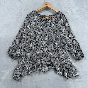 Spense Top Blouse Women's M Long Sleeve Lace Up Gypsy Fairy NWT Artsy Boho Flowy